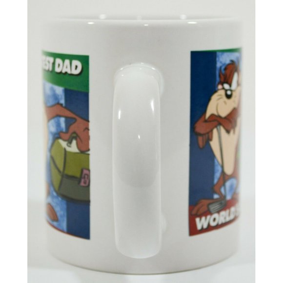 Looney Tunes Tazmanian Devil World's Greatest Dad Coffee Mug Cup Golf 3.75" - Picture 4 of 7